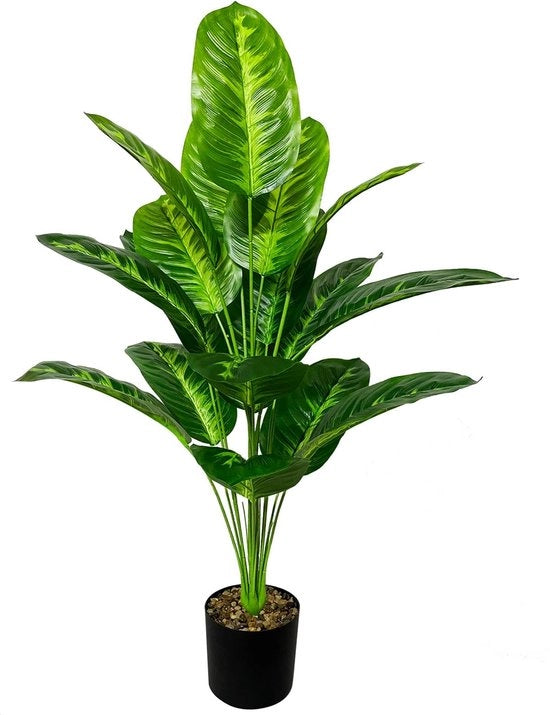 Pianta artificiale di palma Areca in vaso grande, imitazione di un albero di 80 cm per decorazione di interni e esterni, sala da soggiorno, camera da letto, ufficio.