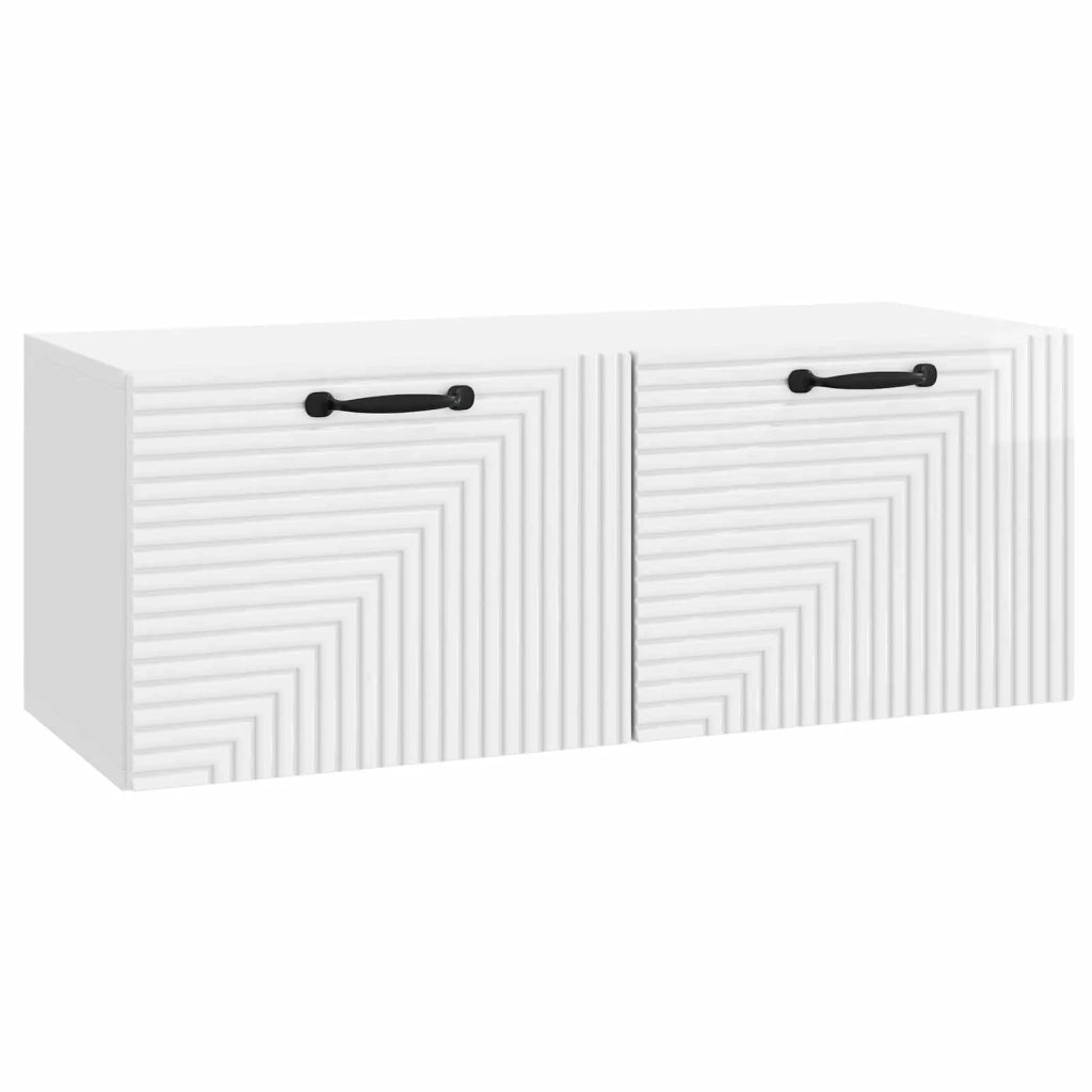 Mobile Porta TV da Muro Bianco Lucido 78,5 x 31 x 30 cm