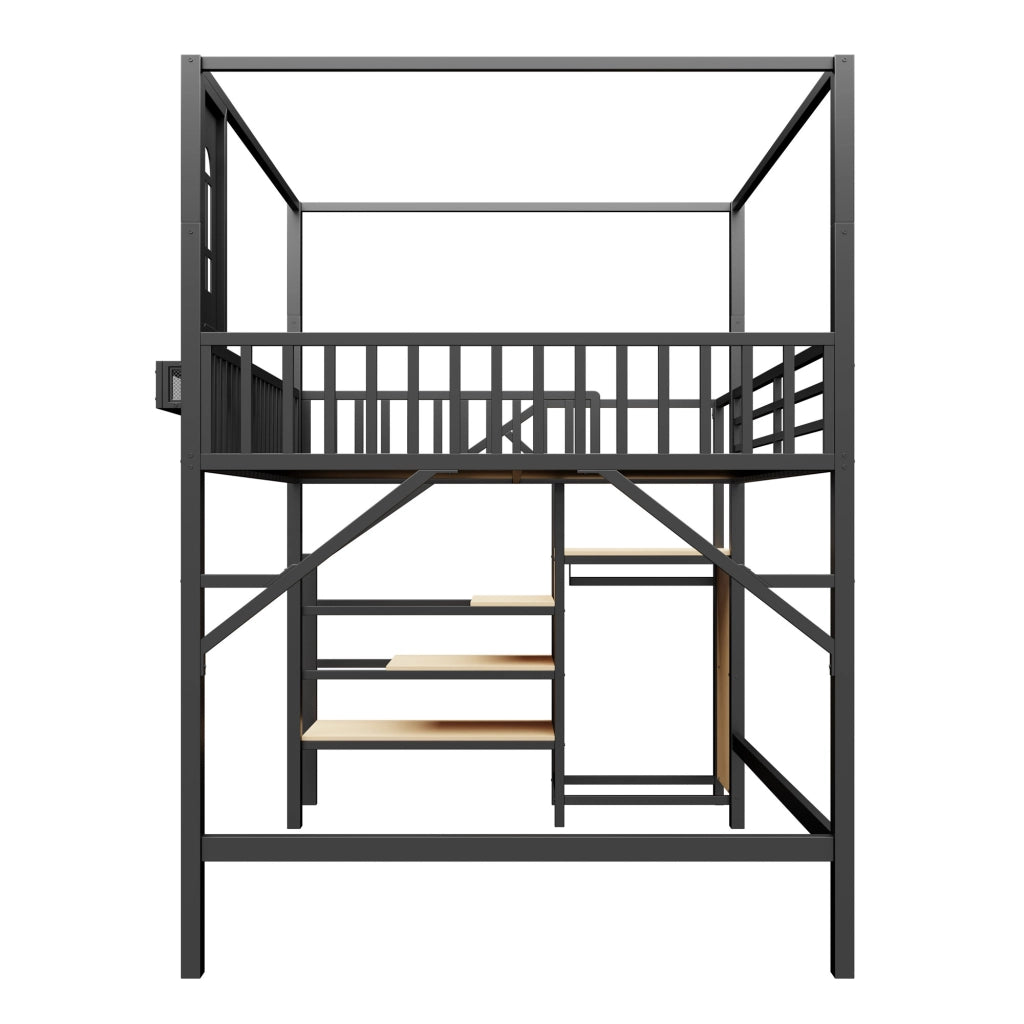 Letto a soppalco in metallo ¨C Minimal ¨C 140x200 cm