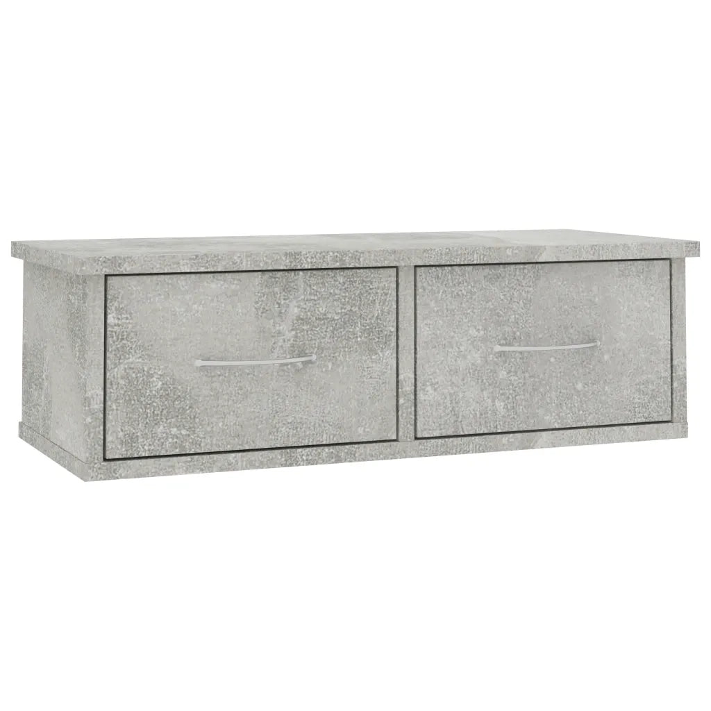 Scaffale Cassetti Parete Grigio Cemento 60x26x18,5 Multistrato 800589