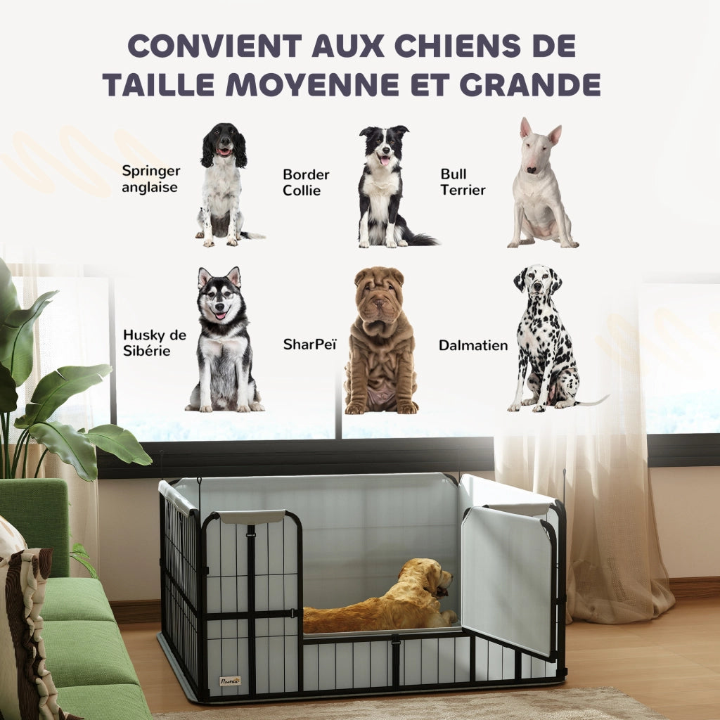 Cuccia per cani con porta ¨C zephmum ¨C 122x122x60 cm nero