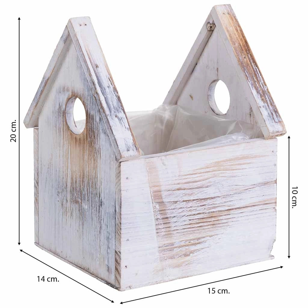 Supporto per fioriera quadrato in legno 15x14x20/10H cm