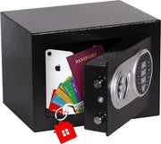 Cassa di Sicurezza con Codice | Cassaforte Elettronica con Codice da 3 a 8 cifre | Cassa di Sicurezza in Acciaio con 2 Chiavi per Oggetti di Valore e Gioielli