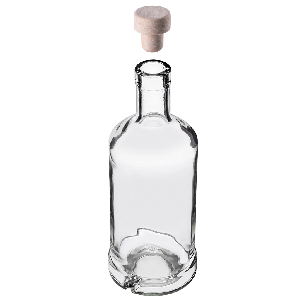 Bottiglie in vetro KADAX Tadek da 500 ml (0,5 l) per vino e liquori, confezione da 10 pezzi con tappo di sughero.