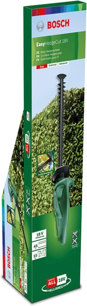 Bosch 0600849H03 EasyHedgeCut 18-45 Tagliasiepi a Batteria 18V Lama 45 cm Taglio 15 mm Senza Batteria colore Verde