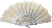 Ventaglio a Pieghe Ventaglio a Pieghe con Pettine in Bambù Dimensione: 24 Cm Ventaglio a Pieghe con Pizzo Ventaglio a Pieghe a Fiore Ventaglio da Sposa a Pieghe