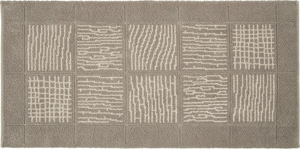 Tappeto Scendiletto Camera Bagno 55x110 cm Shaggy Puro Cotone Assorbente Antiscivolo Tortora