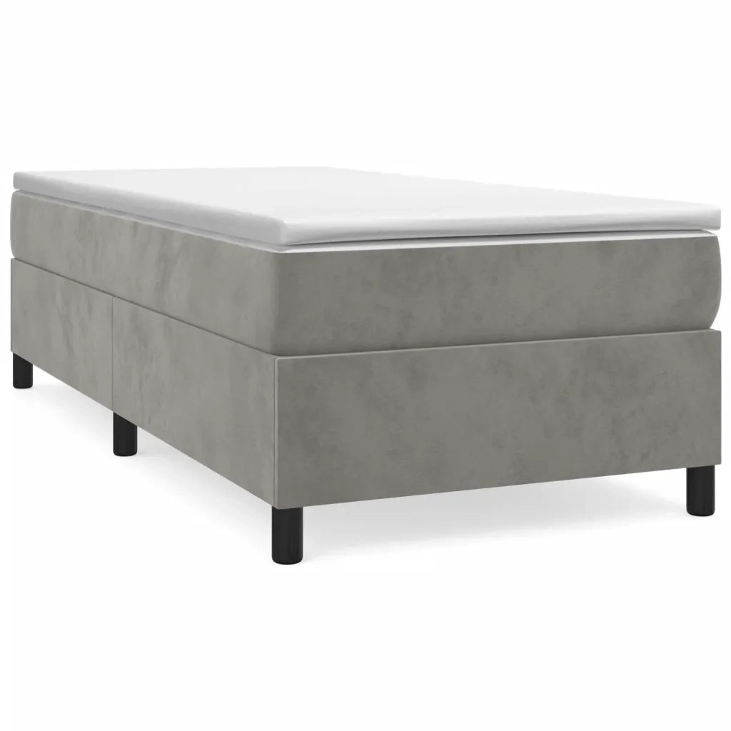 Struttura Letto a Rete a Molle Grigio Chiaro 100x200 cm Velluto 3121102