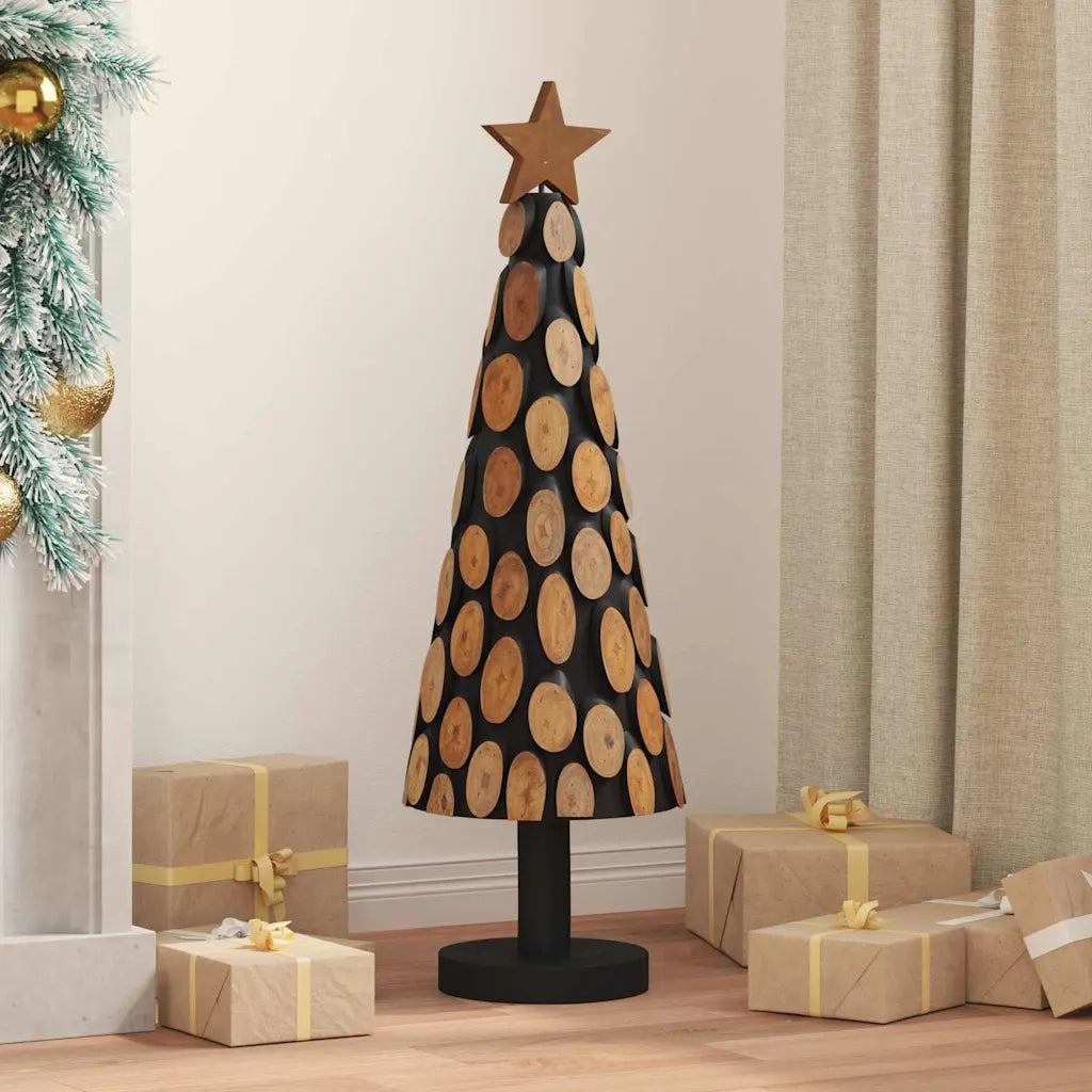 Albero di Natale | Decorazioni natalizie Marrone 90 cm Legno massello di teak