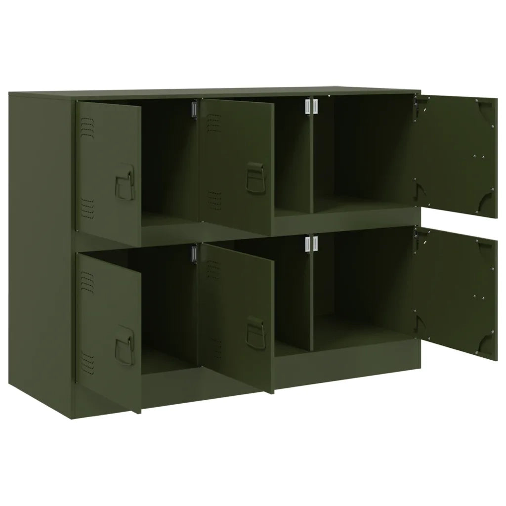 Credenza-Buffet-Armadio da cucina Verde Oliva 99x39x73 cm in Acciaio 919572