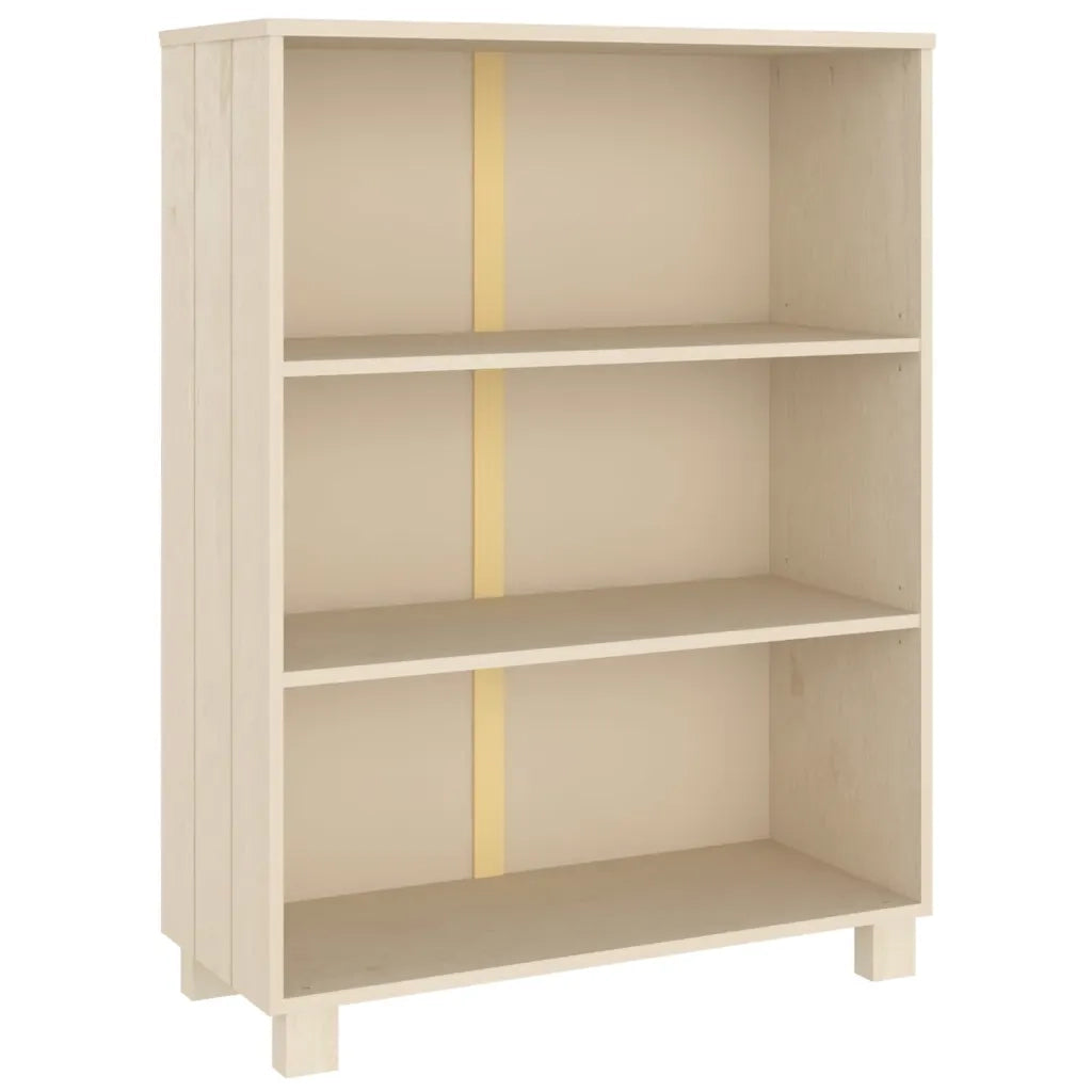 Libreria-Scaffale per Libri-Mobile di Stoccaggio HAMAR ambra 85x35x112 cm in Legno Massello di Pino
