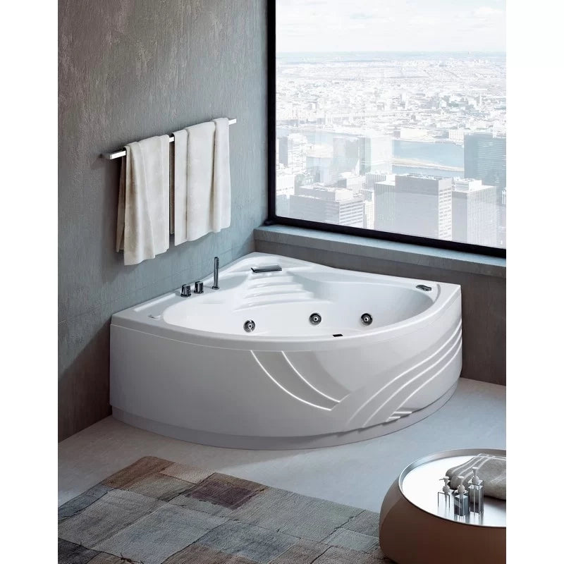 Vasca idromassaggio 140x140 con rubinetteria bordo vasca angolare serie cipro