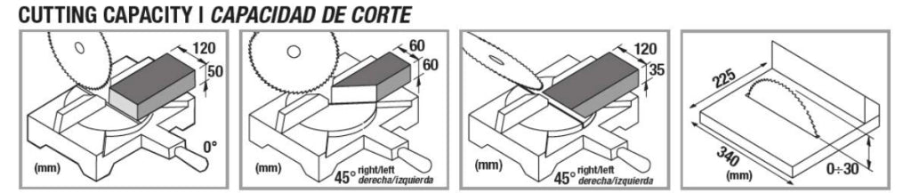 Troncatrice per Legno con Pianetto Superiore ''TR076'' 1200 W Ø 210 mm Femi