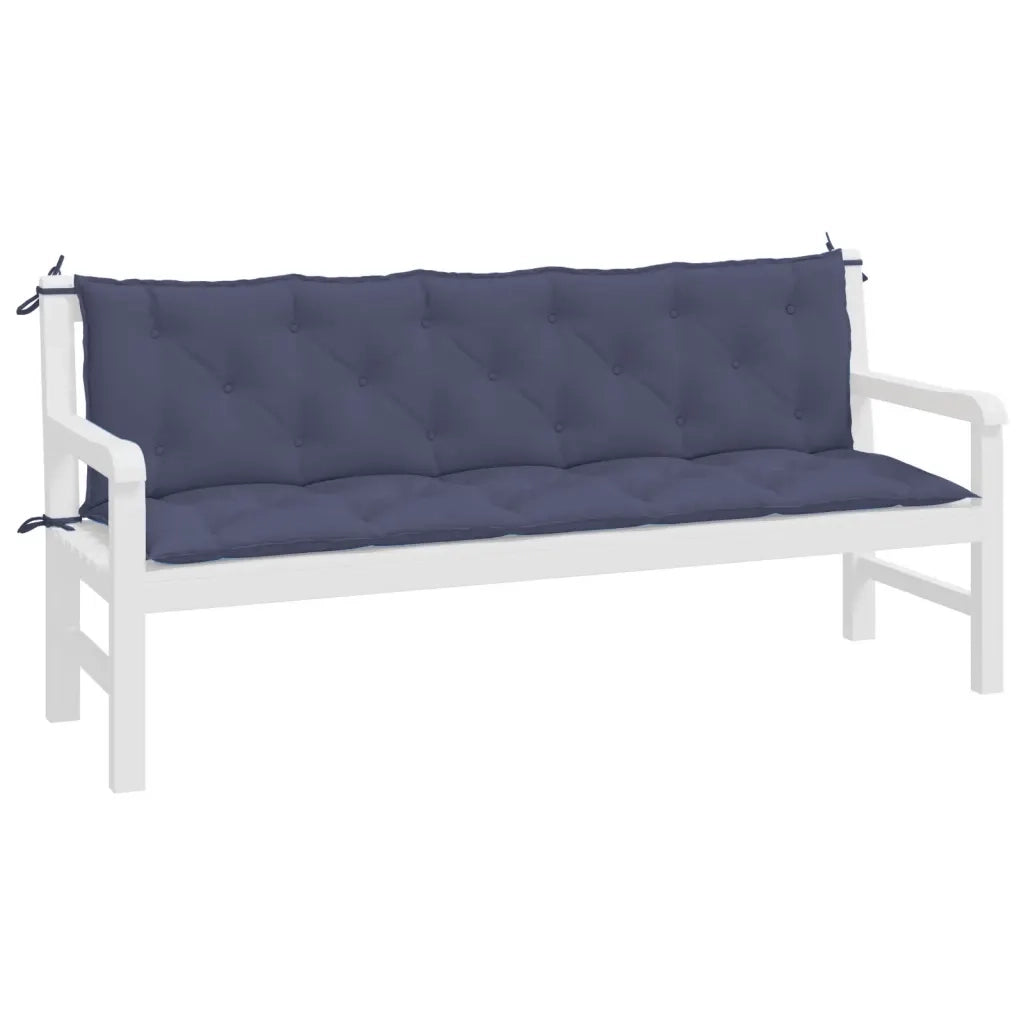 Cuscini per Panca 2 pz Blu Marino 180x50x7 cm in Tessuto Oxford 379106