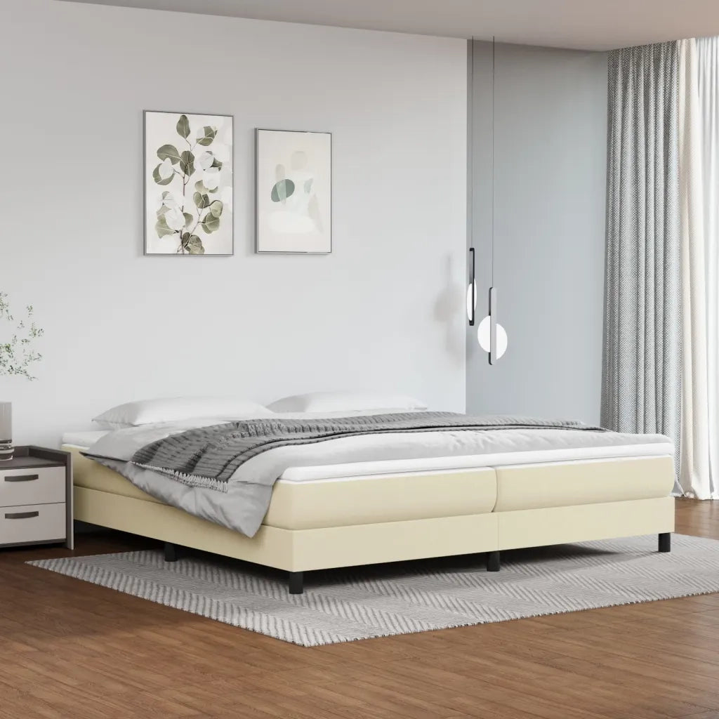 Giroletto a Molle con Materasso Crema 200x200 cm in Similpelle 3144281