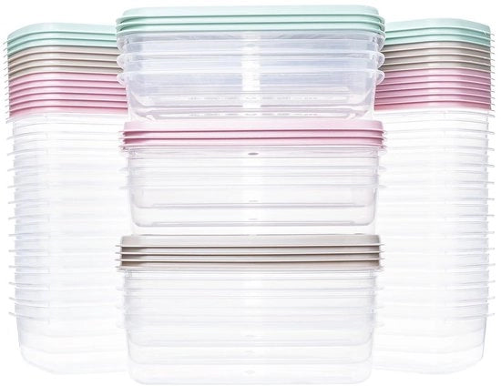 Set di 36 contenitori per piatti in plastica - BPA libero - adatto per forno a microonde e lavastoviglie