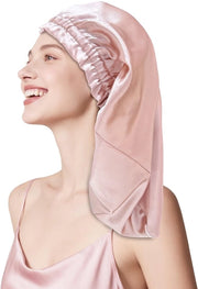 Bonnet in Seta di Seta 100% - Sdraio da Sonno - Respirante - Senza Pressione - Ideale per Capelli Lunghi/Crini - 58 cm