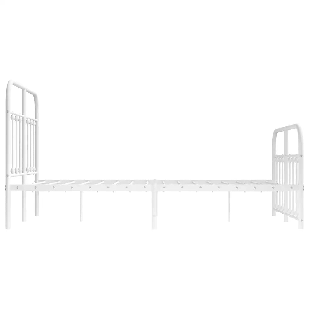 Giroletto con Testiera e Pediera-Struttura Letto Metallo Bianco 120x190 cm 892264