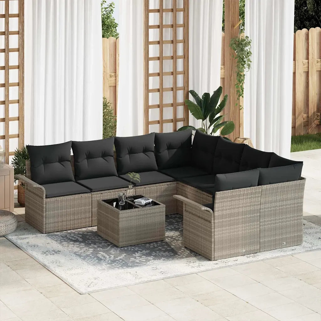 Set Divano da Giardino 9 pcs Grigio chiaro e grigio scuro 3353971