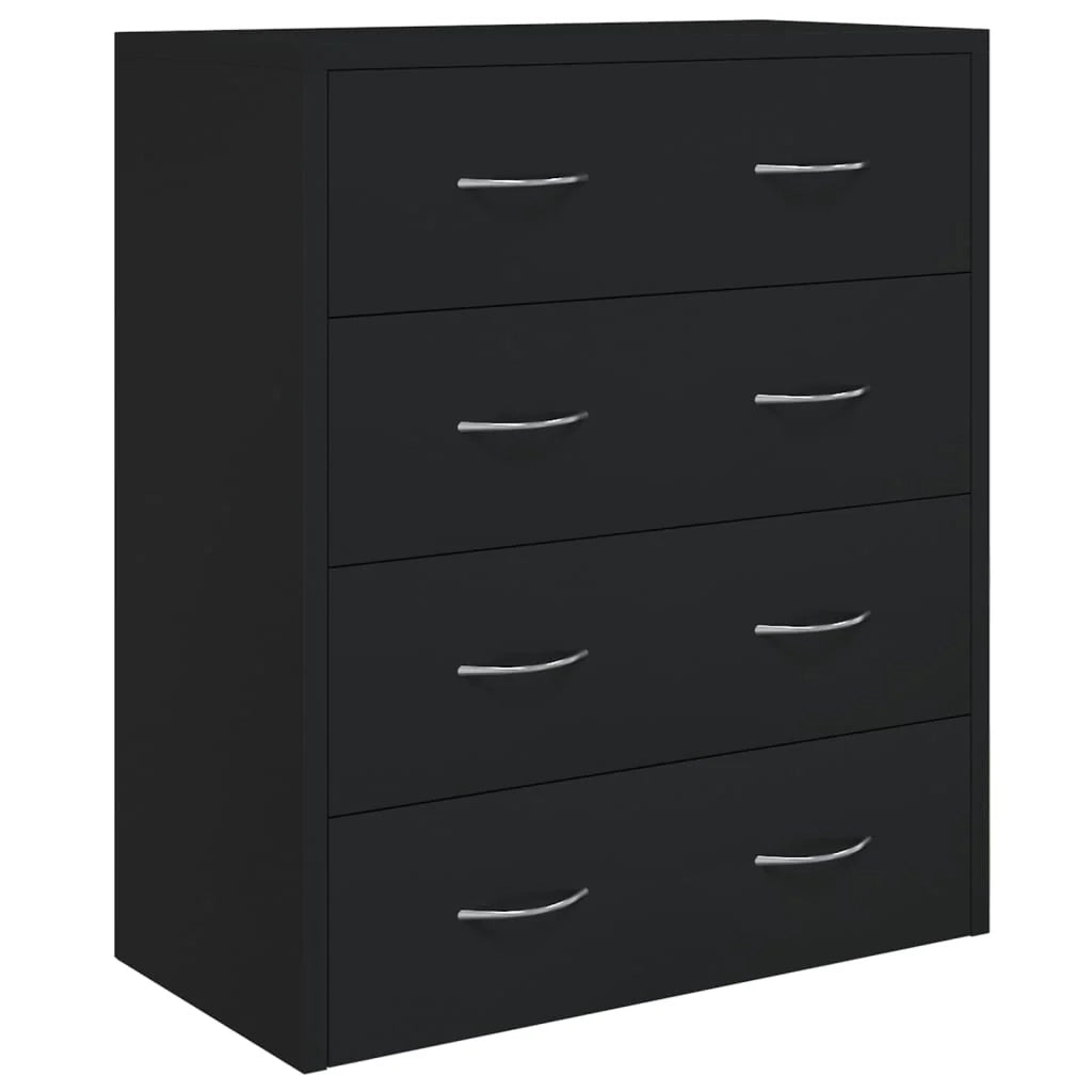 Buffet credenza cassettiera mobiletto mobile contenitore organizer per cucina soggiorno salotto con 4 cassetti 60 x 30,5 x 71 cm nero 02_0029754