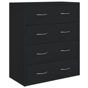 Buffet credenza cassettiera mobiletto mobile contenitore organizer per cucina soggiorno salotto con 4 cassetti 60 x 30,5 x 71 cm nero 02_0029754