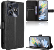 Coprioggetto Resistenze al Colpo - ZTE Blade A75 4G - Copricellula con Portafoglio - Tessuto di Fibra di Carbonio - Chiusura Magnetica - Custodia per Telefono