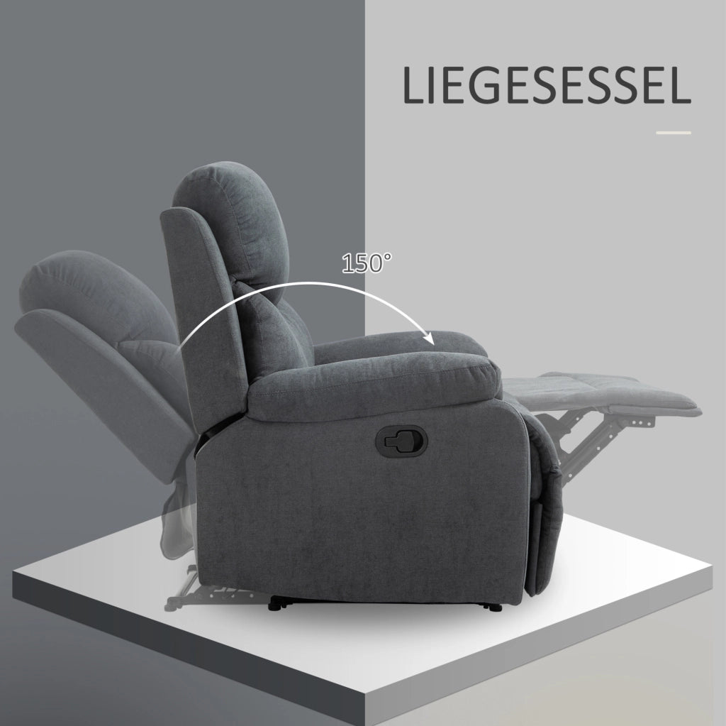 Poltrona reclinabile 150° in poliestere grigio scuro