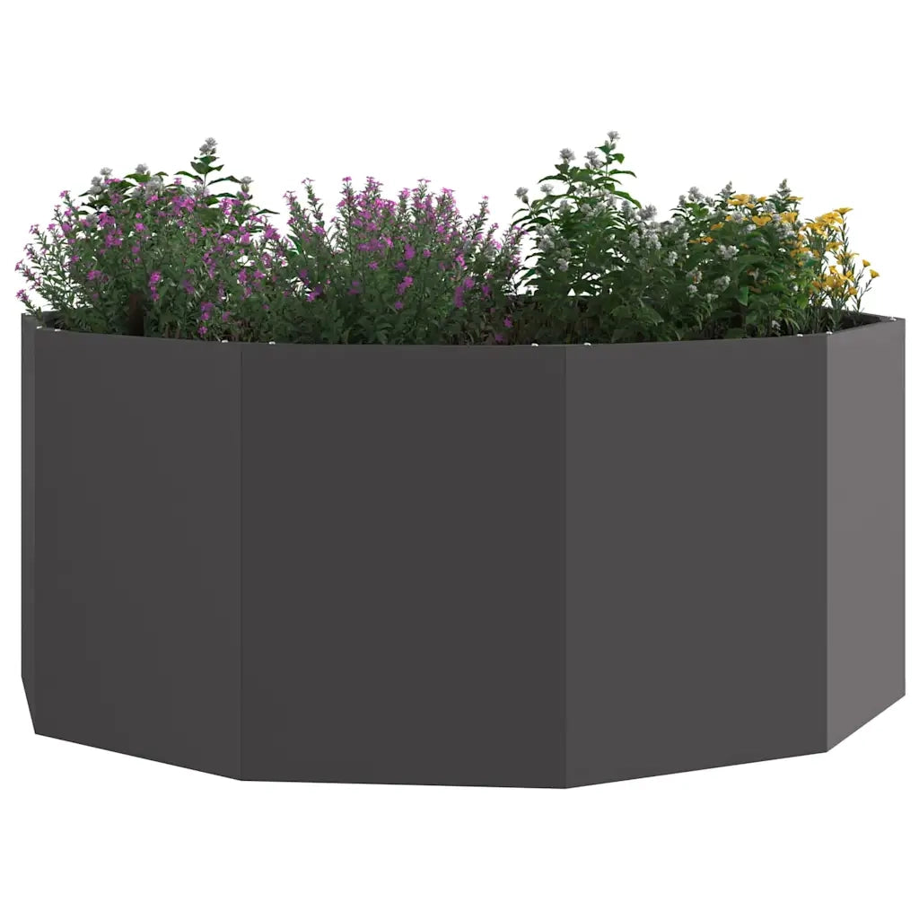 Fioriera | Cassetta per fiori | Vaso Nero 120 x 120 x 50 cm Acciaio