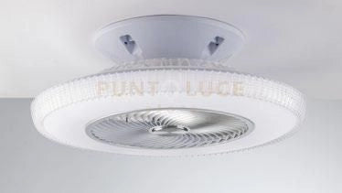 PLAFONIERA LED CON VENTILATORE LEVANTE BIANCA IN ACRILICO PMMA 40W 4450LM CCT DIMMERABILE WI-FI CON TELECOMANDO INCLUSO 60X60X20CM LED-LEVANTE-INT