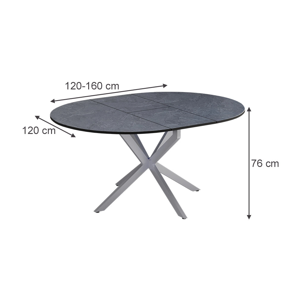 Tavolo da pranzo allungabile Loyd Antracite/Grigio 120 x 120 cm Estensibile Vicco