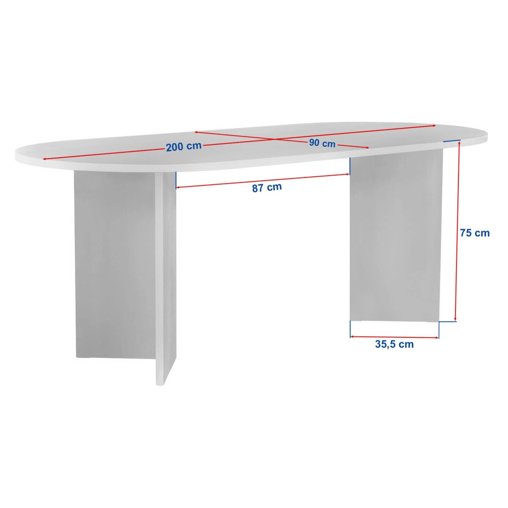 Nofalota, Tavolo Fisso 6 Posti, 200x90x75h cm Marrone Rovere Nodi
