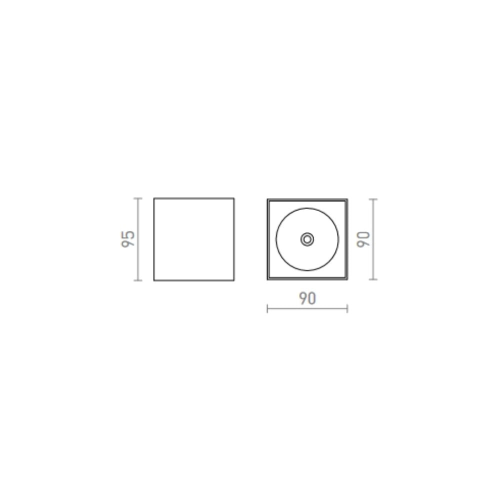 Lampada plafoniera SENZA SQ da soffitto bianco vetro trasparente 230V LED 6W IP65  3000K