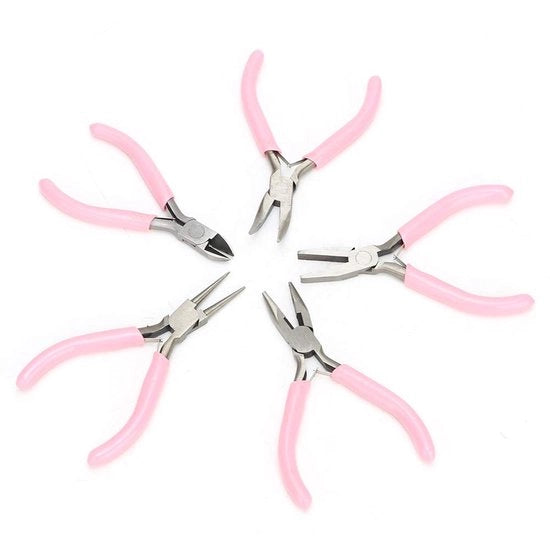 Set di Tang Mini per Artigianato - 4 pezzi - Sostenibile - Leggero - Adatto per Gioielli - Metallo Rosa