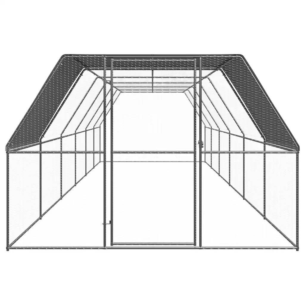 Pollaio per Esterni 3x12x2 m in Acciaio Zincato 3089328