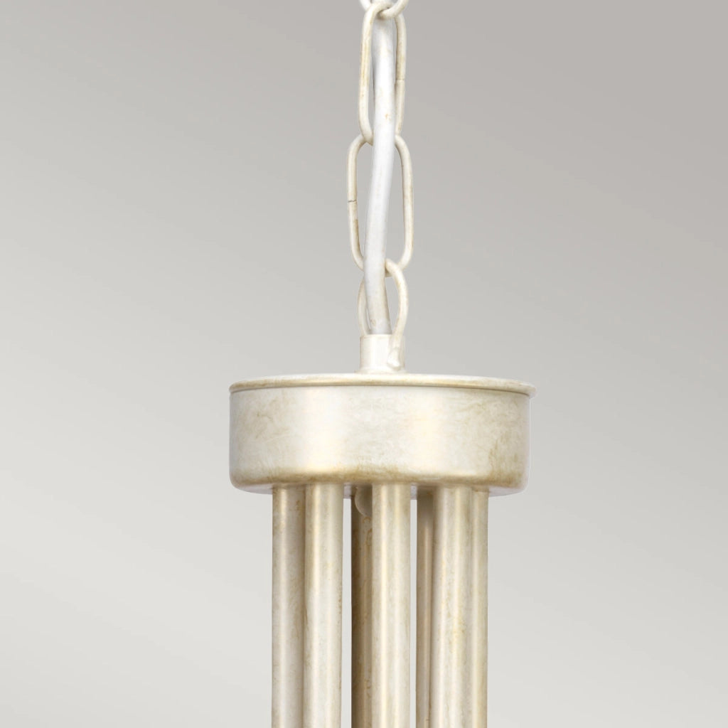 Lampadario a candeliere Olivia avorio patina oro 8xE14 Elstead