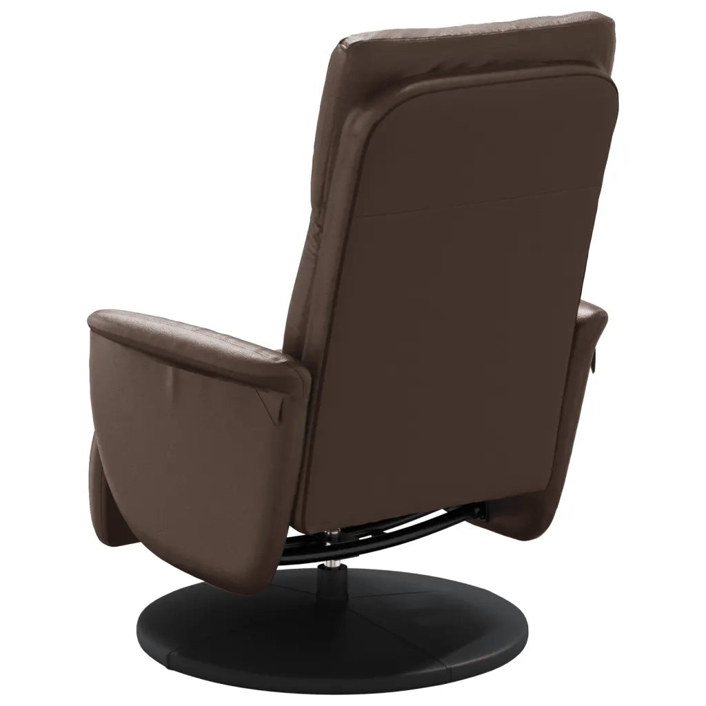 Divano Sedia-Poltrona Reclinabile con Poggiapiedi Marrone in Similpelle 667819