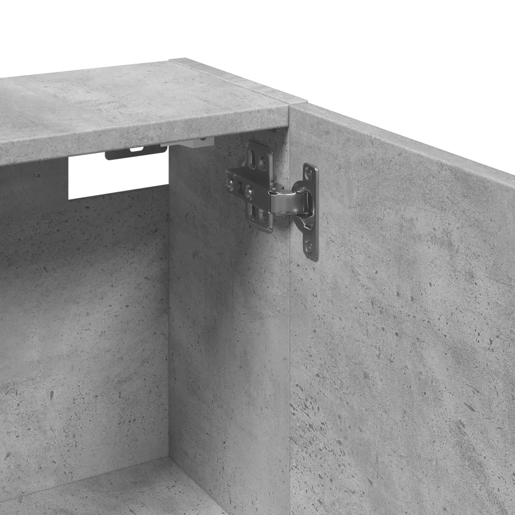 Mobile da Bagno a Parete Grigio Cemento 32x20x67 cm
