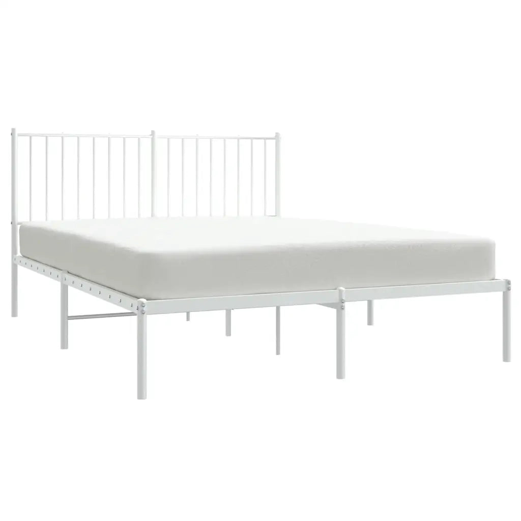 Giroletto con Testiera Metallo Bianco 135x190 cm 350930