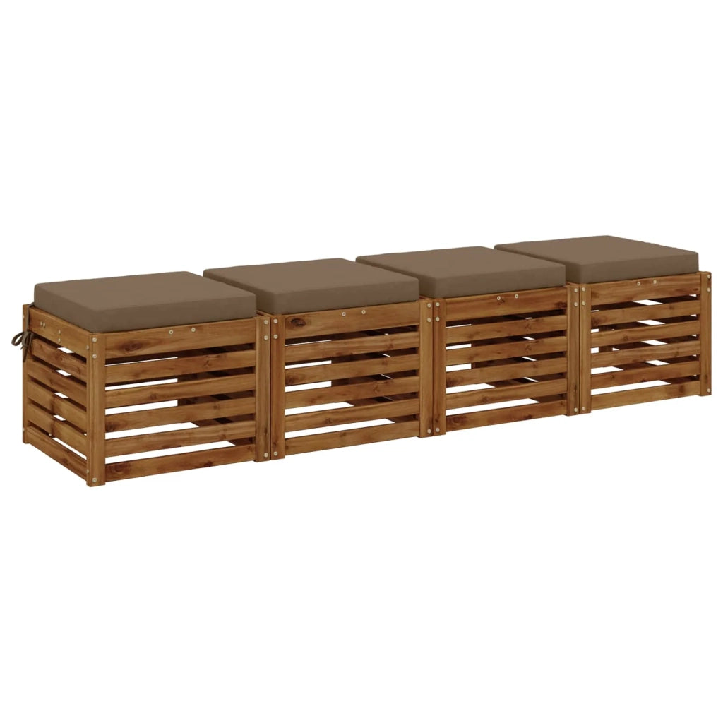 Cuscini per Sedia in 4 Pezzi SOEST 4 pz 100% Poliestere Tortora 944384