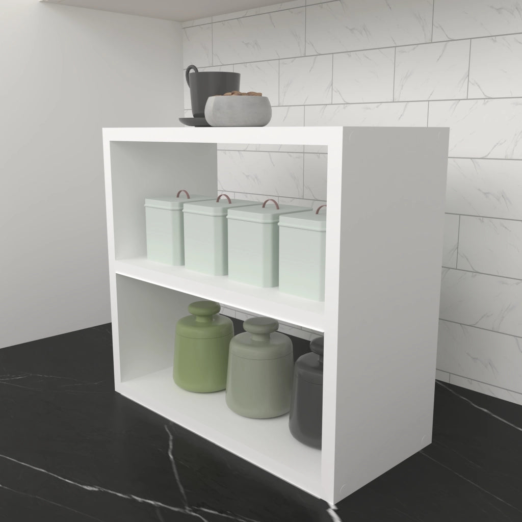 Scaffale Autoportante 'Hjo' Portaspezie a 2 Ripiani Organizzatore per Cucina, Bagno - Bianco [en.casa]