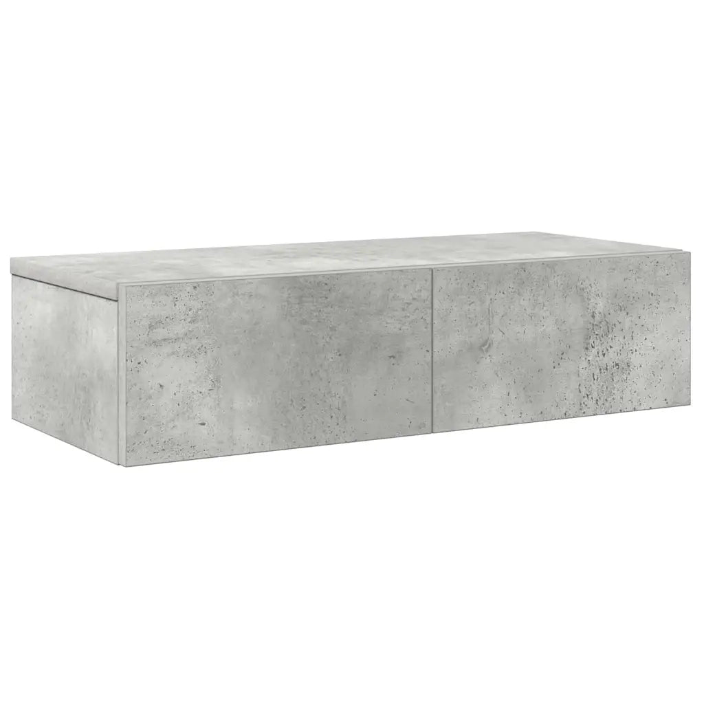 Scaffale a parete | Ripiano a parete | Mensola a parete con Cassetti Grigio 60x26,5x15 cm Truciolato