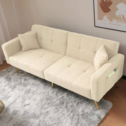 DIVANO LETTO reclinabile 175x64x72 cm Sherpa beige con tasche laterali