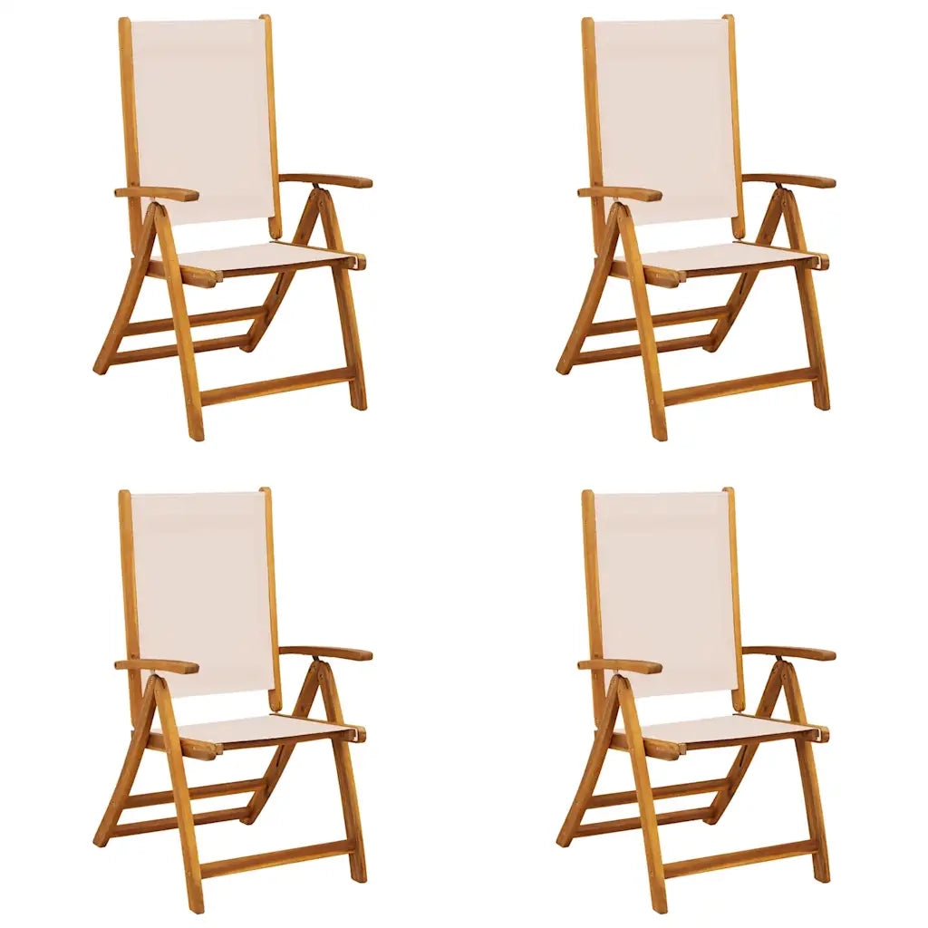 Sedie da Giardino Pieghevoli 4 pz Massello d'Acacia e Textilene 3279235