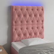 Testiera a LED Rosa 80x7x118/128 cm in Velluto 3122795