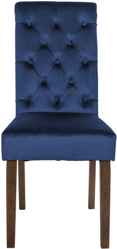 Set di 2 sedie da pranzo Lisburn blu,Velluto