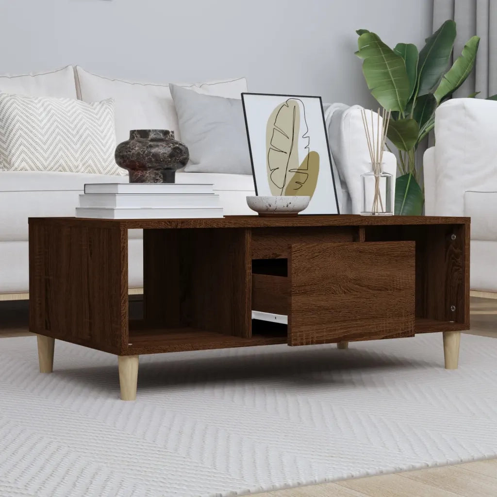 Tavolino da Salotto Rovere Marrone 90x50x36,5 cm in Multistrato 821067
