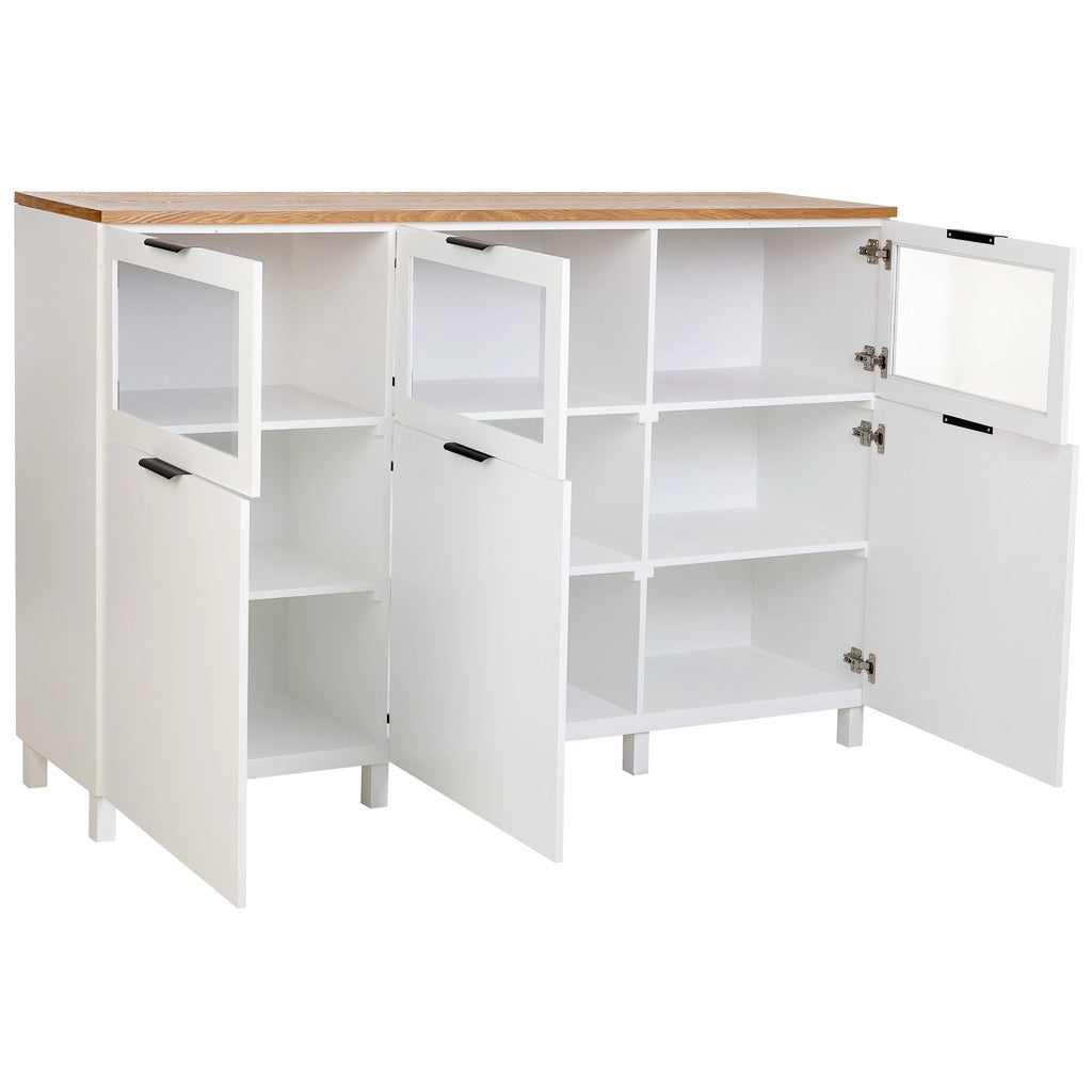 Credenza in legno bianca, 180x42x114h cm