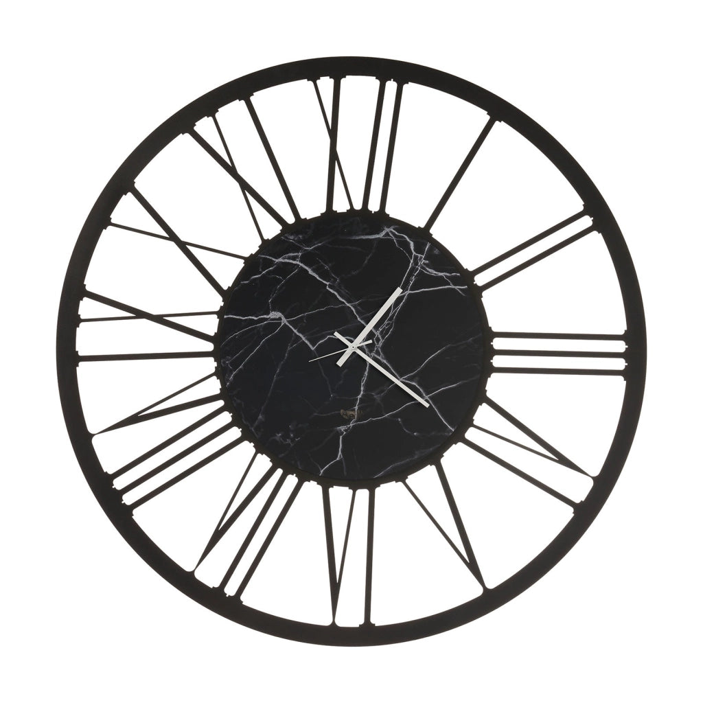 Orologio da parete design Big 90 Nero e marmo nero