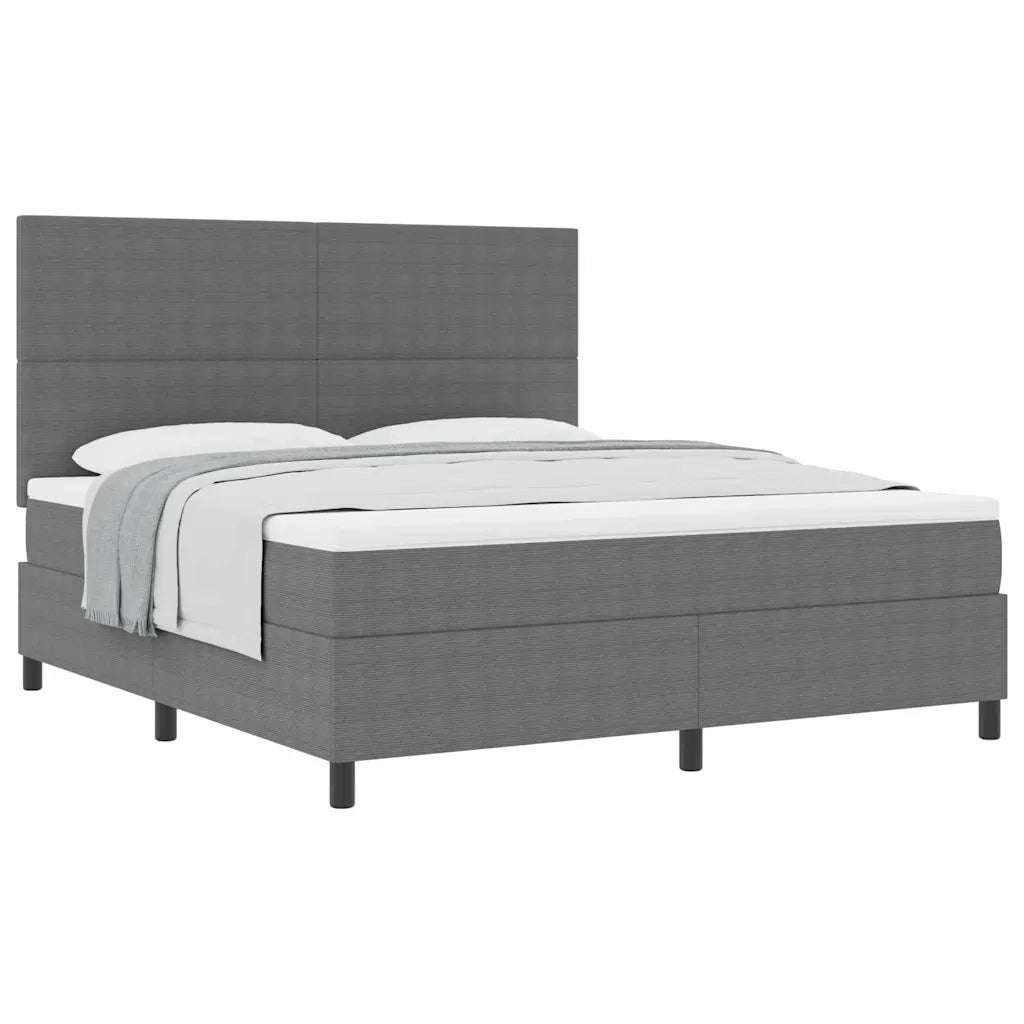 Letto a molle con testiera Grigio chiaro e bianco 180 x 200 cm 3337567