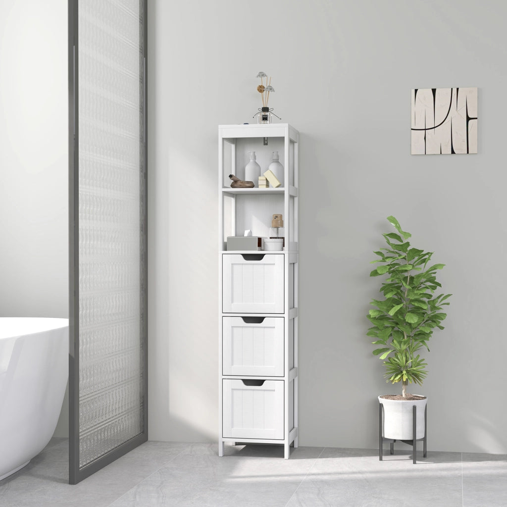 Mobile bagno con 2 ripiani e 3 cassetti ¨C Xylo ¨C bianco